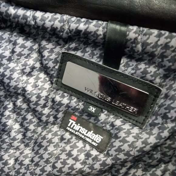 Wilsons Dark Brown Leather Hooded Winter Jacket Coat (3X) - Picture 4 of 14